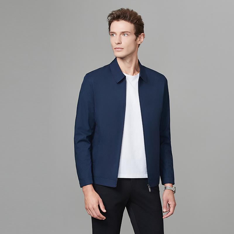 Mens Executive Jacket Notched Lapel Relaxed Fit Thin Style For Middle-aged Men 8