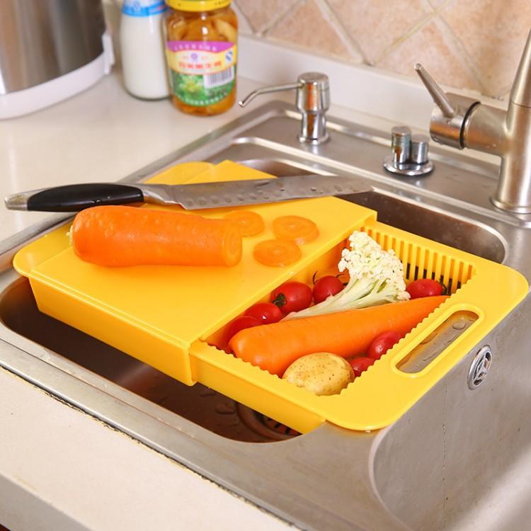 Multifunction Kitchen Chopping Blocks Sinks Drain Basket Cutting Board Vegetable Meat Tools Kitchen Accessories Chopping Board 8