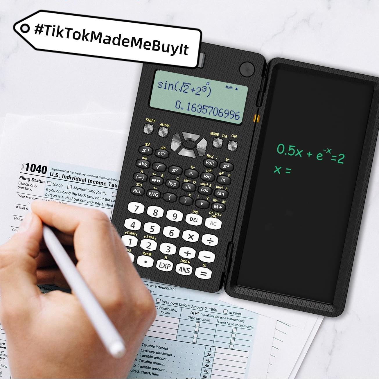 2 In 1 Foldable Scientific Calculators Handwriting Tablet Learning Function Calculator  Foldable Desk Scientific Calculators 1