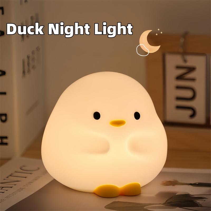 Cute Duck LED Night Lamp Cartoon Silicone USB Rechargeable Sleeping Light Touch Sensor Timing Bedroom Bedside Lamp For Kid Gift Home Decor 1