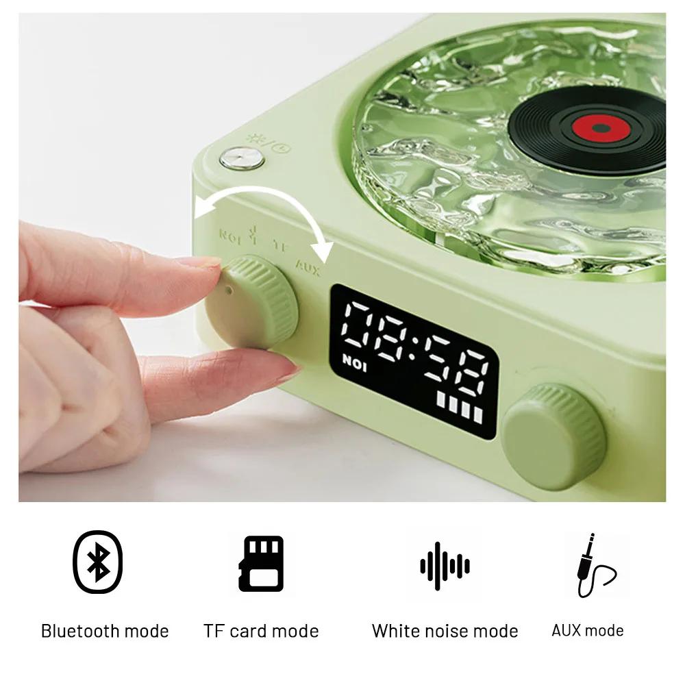 Retro Turntable Speaker Wireless Bluetooth-compatible 5.0 Vinyl Record Player Stereo Sound With White Noise RGB Projection Lamp Effect 5