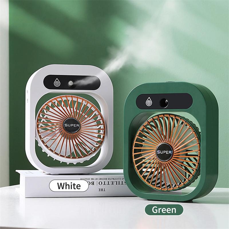 Air Conditioning Fan Desk Misting Fan Air Cooler Cooling USB Rechargeable Humidifier Portable Spray Fan With 3 Wind Speeds Mist Fan For Home 2
