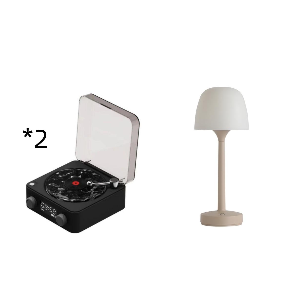 Retro Turntable Speaker Wireless Bluetooth-compatible 5.0 Vinyl Record Player Stereo Sound With White Noise RGB Projection Lamp Effect 29