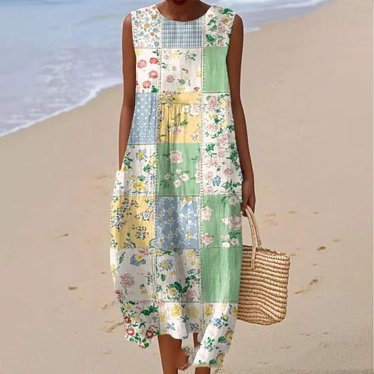 Sleeveless Casual Print Temperament Long Dress Dress Slim Fit 9