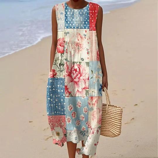 Sleeveless Casual Print Temperament Long Dress Dress Slim Fit 11