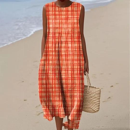 Sleeveless Casual Print Temperament Long Dress Dress Slim Fit 7