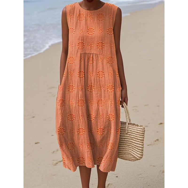 Sleeveless Casual Print Temperament Long Dress Dress Slim Fit 12