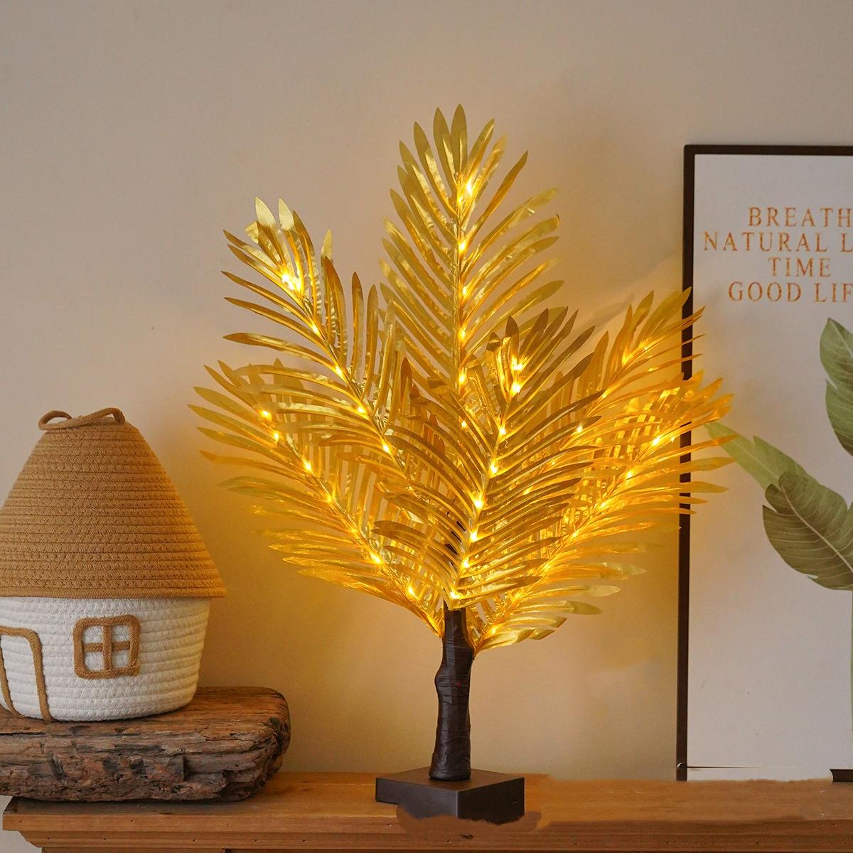 Green Leaf LED Tree Lamp Bedroom Room Decor Table Lamp 16