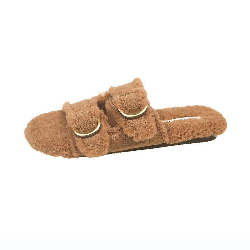 Flat Soled Lambswool Birkie Slippers For Women 11