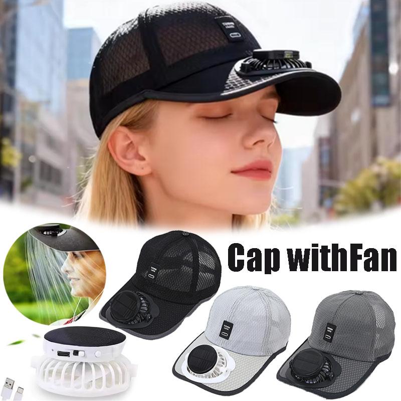 Solar Charging Fan Hat - Breathable Mesh UV Protection Baseball Cap For Men Women Summer Outdoor Sun Hat 1