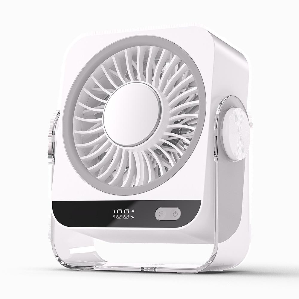 Rechargeable USB Desk Fan With Cooling Function 5 Speeds Quiet Portable Fan With Digital Display For Bedroom Office Travel 12