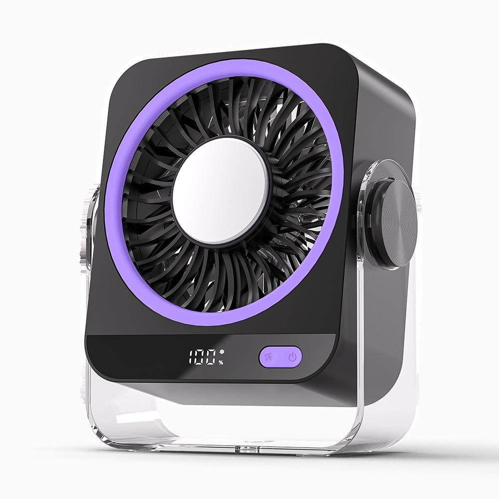 Rechargeable USB Desk Fan With Cooling Function 5 Speeds Quiet Portable Fan With Digital Display For Bedroom Office Travel 11