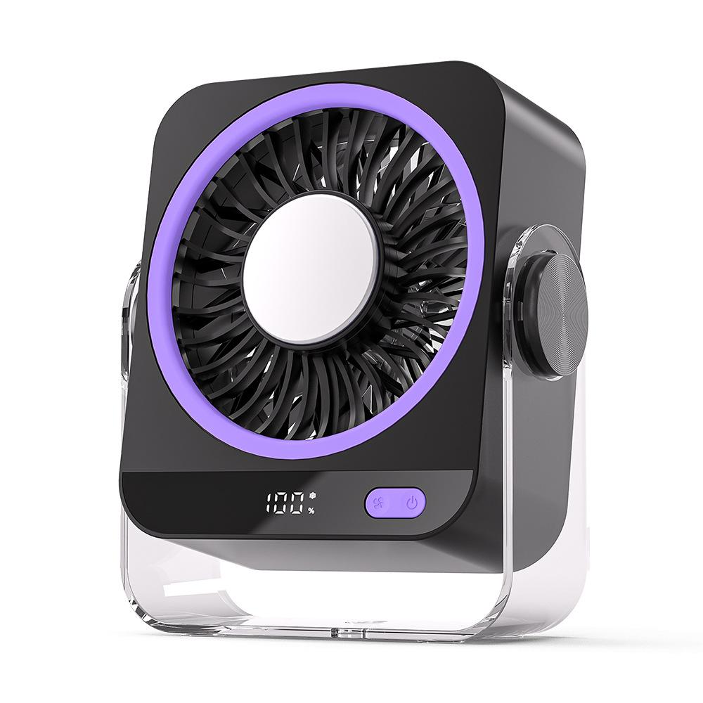 Rechargeable USB Desk Fan With Cooling Function 5 Speeds Quiet Portable Fan With Digital Display For Bedroom Office Travel 8