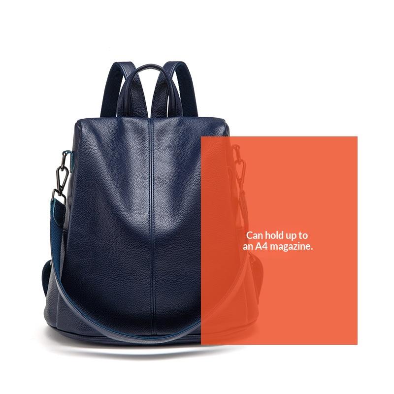 Versatile Large-Capacity Anti-Theft Bag Soft Leather Backpack